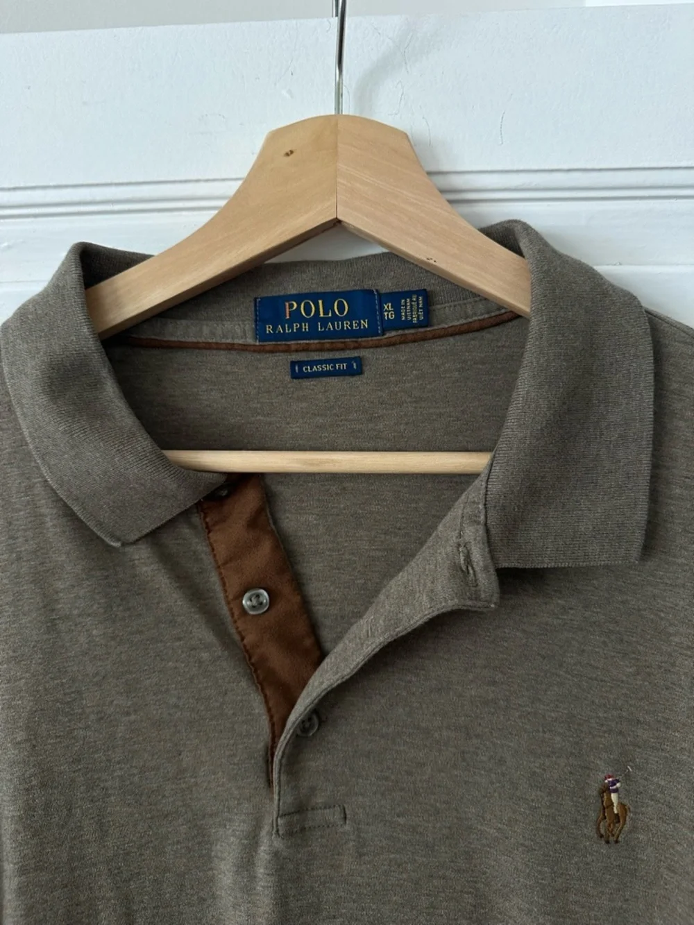 Polo Ralph Lauren Classic Fit long sleeve polo shirt, brown, XL - Picture 4 of 6
